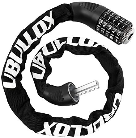 UBULLOX Bike Chain Lock 3FT 5-Digit Combination Bike Locks Anti-Theft Bicycle Lock 6mm Thick Resettable Steel Chain for Bicycle, Motorcycle, Scooter, Gate, Fence