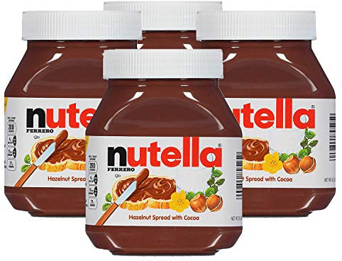 Nutella Schokoladen-Haselnussaufstrich mit Kakao - 4er Pack, 4 x 750 g