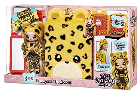 Na Na Na Surprise Playset 3-en-1 JENNEL Jaguar - Borsellino a Forma di Jaguar con Bambola di Stoffa in Edizione Limitata con Vestito Esclusivo e Altro - da Collezione - per Bambini dai 5 Anni in su