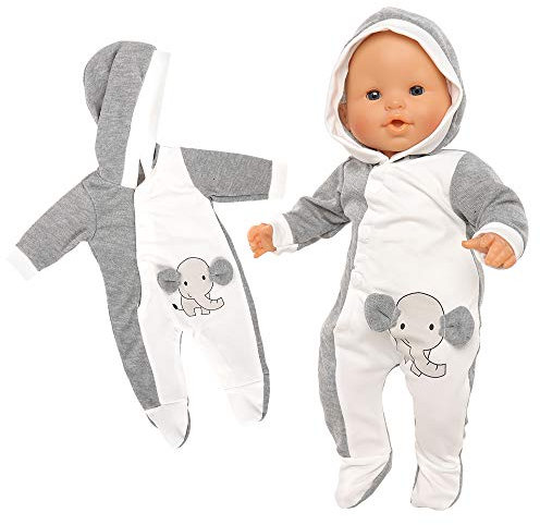 Miunana Kleidung Outfits für 14-17 Zoll Baby Puppen, Puppen Overall Zubehör Puppenkleidung 35-43 cm Neugeborene Baby Puppen Mädchen Geburtstag (Elefant)