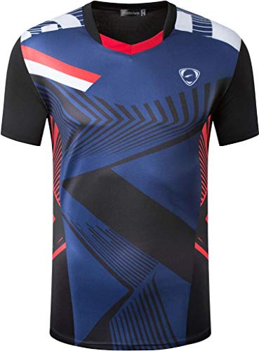 jeansian Herren Sport Tee Shirt Tshirt T-Shirt Short Sleeve Tops Tennis Golf Bowling LSL295 Black XL