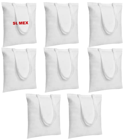 Sumex 8 STÜCK Jute Beutel Sublimation Blanks Canvas Tote Bag 35×40cm(Polyester)…