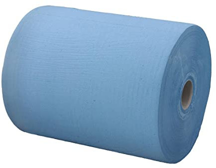 FEBLUE XXL | Putzrolle blau 3-lagig [1 Rolle = 1.000 Blatt] 1000 Blatt/Rolle | 38x35cm | hochwertige und sehr saugfähige Putztuchrolle
