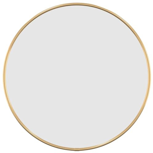vidaXL Väggspegel guld Ø 40 cm rund, sminkspegel, badrumsspegel, väggmonterad spegel, sminkspeglar, väggspegel