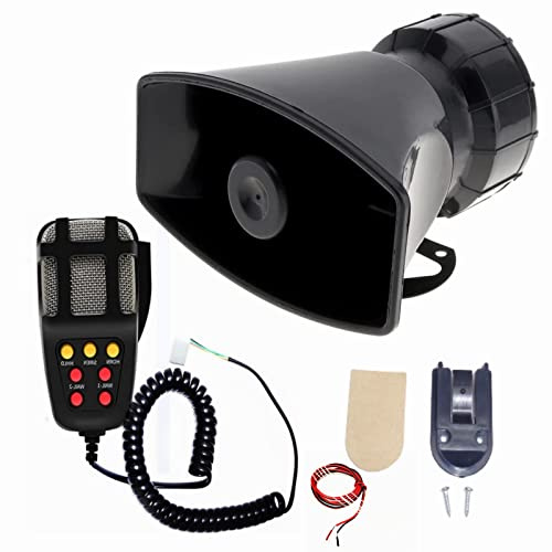 YIYIDA Auto Hupe Warnalarm 130db Elektrische Air Horn Notfall Sound Verstärker Sirene Mit Mikrofon PA Lautsprecher System 7 Tone Megafon für 12V LKW Boot etc