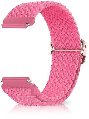CeiBand 18 mm/19 mm/20 mm/22 mm nylonflätat band, kvinnor män solo slinga elastiskt sportarmband universellt armband ersättningsarmband bekvämt andningsbart - 19 mm orange rosa