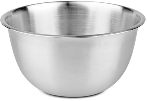 TIENDA EURASIA - Bol de Acero Inoxidable, Color Plata, Acabado Mate, Redondo, Cuenco de Cocina, Ensaladera, Cuencos para Alimentos (Bol 25cm)