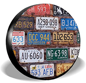Nummernschilder Reserverad Reifenabdeckung Dauerhaft Ersatzreifenabdeckungen Sonnenschutz Reserveradabdeckung Universal Für Wohnmobil Rv LKW 15Inch