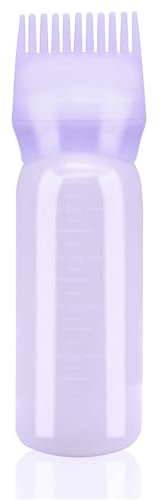 dshyuauoci Applikator Flasche Haare, 160 ML Haaröl Applikator Graduiert Wiederverwendbar Haare Färben zu Hause Geeignet zum Haarfärben zu Hause Friseur Friseursalon Lila