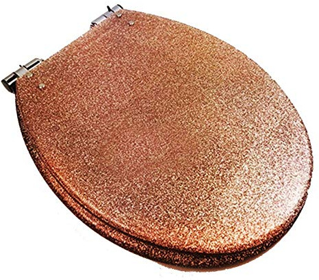 Abattant de Toilette à Paillettes Résine Salle de Bains Doux Fermeture Lente Charnière Couvercle de Couvercle de Toilette (Couleur :#1)