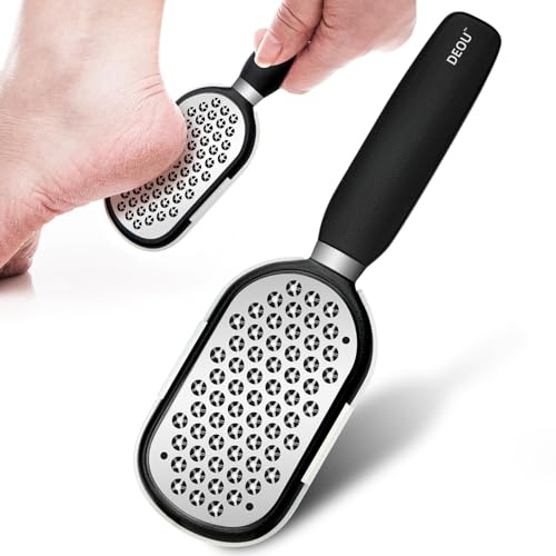 DEOU Foot File Callus Remover for Feet with Catcher Foot Files for Hard Skin Remover for Wet & Dry Use Callus Remover for feet Professional Care with Textured Grip for Non-Slip Control