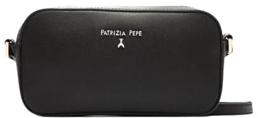 PATRIZIA PEPE Damen-Handtasche Marke, Modell 8B0152L061, aus Leder., Schwarz , Taglia unica