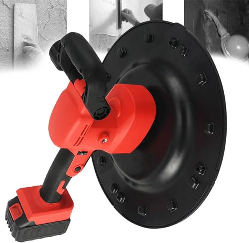 Kit Lucidatrice per Lisciatura Elettrica Portatile da 1800 W, Lucidatrice per Malta Cementizia, Cazzuola per Malta Cementizia, Strumento con Impugnatura Regolabile, per Parete/Malta,1battery