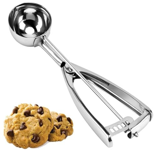 Ice Cream Scoop, Cookie Scoop, 18/8 Stainless Steel Cookie Scooper, Cookie Scoops for Baking, 3Tbsp/45ml/1.5oz Cookie Dough Scoop, Ice Cream Scooper with Trigger Release, Cookie Scooper for Baking