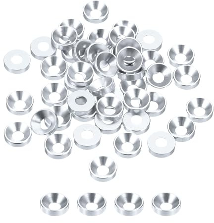 QUARKZMAN 50pcs M4 Lamage Rondelles, 10mm/0.39pouce Anodisé Aluminium Alliage, Tête Joints pour Vis RC/FPV/pc/Drone Accessoires Pièces, Argent