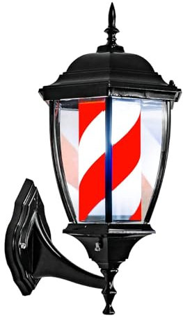 Poste de barbería, letreros LED, luz de Poste de barbero, Tiras giratorias Rojas y Blancas, Letrero iluminador montado en la Pared, peluquería