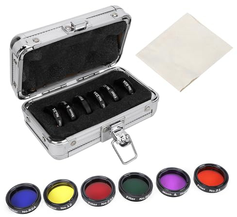 6-teiliges 1,25-Zoll-Teleskop-Okularfilter, Buntes Linsenfilter-Set, Buntes Teleskop-Filter-Set mit Aufbewahrungsbox für Teleskop-Okulare