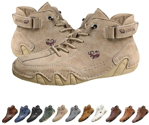 Beck Shoes handgefertigte italienische Wildlederstiefel für Herren, leicht, rutschfest, wasserdicht, Barfußschuhe für Herren zum Wandern und Autofahren