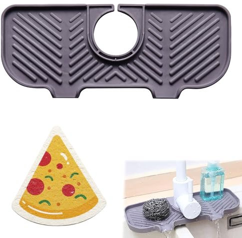 Protección contra Salpicaduras para Fregadero de Cocina,Grifo de Silicona, Protector contra Salpicaduras,Protector contra Salpicaduras detrás del Grifo,Alfombrilla para Fregadero