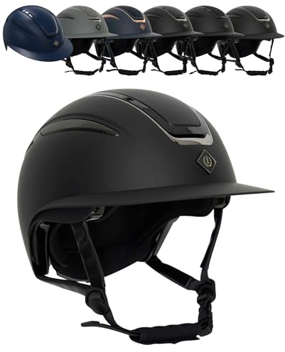 RL24 - Reithelm IRHOlania Deluxe von Imperial Riding | Reitkappe Kinder, Damen & Herren | mit großem Visor & optimalem Belüftungssystem | Helm zum Reiten | Reiterhelm in Schwarz | Größe S