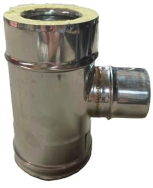 T-Connector 90° Stainless Steel Double Wall Diameter 130 Int. / 180 East Horizontal Output Diameter 100 Single Wall - Male