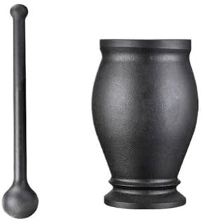 GLigeT Mortero y Maja Tarro de Hierro Fundido for Golpear, Juego de mortero Manual Vintage for el hogar, mazos de Especias, Herramientas de Cocina, Molinos Juego de mortero y mortero(Pequeño)
