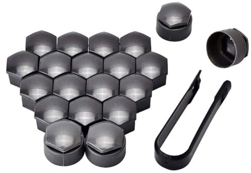 nlwopf 20Pcs Auto Radmutterkappen,Für Vw ID.5/Vw ID.6 CROZZ 2021-2024, Sechskant-Reifen Muttern-Abdeckungen, Radmuttern Bolt mit Entfernungswerkzeugsatz,B-21mm