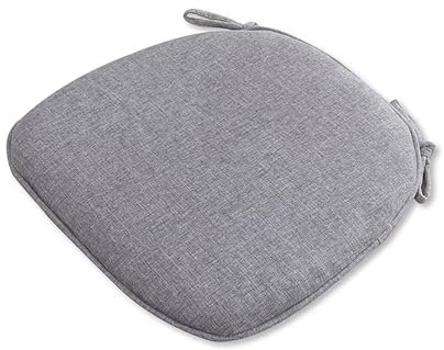 ZIBENE Stuhlkissen 40x40 mit Bändern 6er Set, Sitzkissen Outdoor Gartenstuhl, Sitzpolster Stuhl Trapez Sanft, Halbrund Baumwolle und Leinen Dick Stuhlauflage Hellgrau