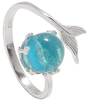 COSMEVIVI Meerjungfrauenring Damen Verstellbar Zinklegierung Offener Fingerschmuck Mädchen Alltag Hochzeit Accessoire