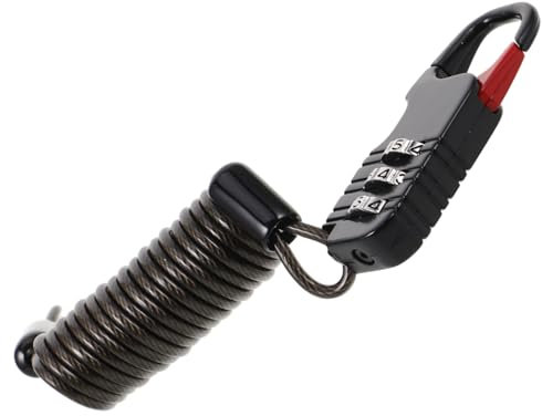 YARNOW Diebstahlsicheres Fahrradschloss Motorradhelmschloss Stahlseil Zahlenschloss Schwarz Tragbar Multifunktional Für E-bike Gepäck Roller