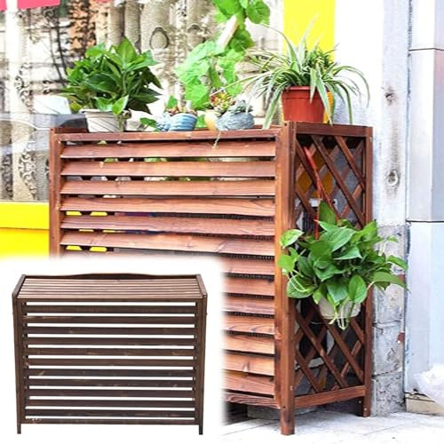XFZJCHAP Outdoor -Regal Dekoration Rack Holz Klimaanlage Zaun Bildschirm Klimaanlage, wetterfeste Fensterläden, Regalanlagenlagerung