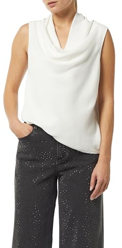 Comma Jersey-Top mit Wasserfall-Ausschnitt