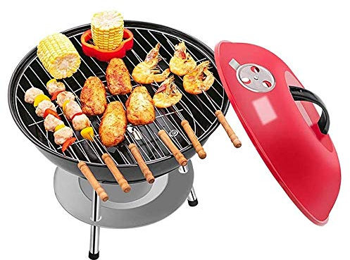 griglia bbq, Griglia for Barbecue Forno a Carbone for Uso Domestico, Mini Ripiano for Barbecue Portatile da Esterno, Piccolo Forno Rotondo con Coperchio, Forno, Corpo Forno Rimovibile for Una Facile P