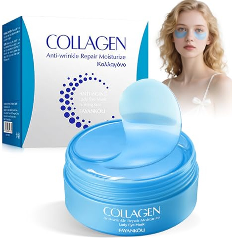 Bubuny Patch Occhi 60 Pcs, Collagene Patch Occhi per Occhiaie, Borse e Gonfiore, Ldratante Contorno Occhi Idratante, Patchs Occhiaie e Borse