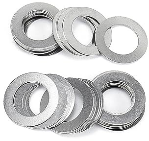 50 arandelas planas ultrafinas de acero inoxidable M3 M4 M5 M6 M8 M10 M12, cuña de ajuste ultrafina, junta lisa de 0,1/0,2/0,3 mm(M5x10,T 0.1mm 50pcs)