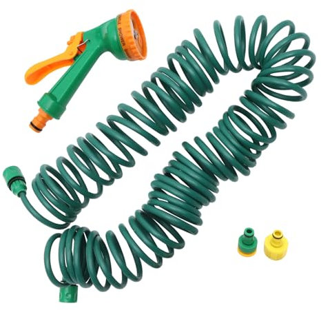 GALPADA Tubo Da Giardino Retrattile Estensibile 10m in Eva Resistente Per Irrigazione, Pulizia Auto e Giardinaggio Attacco Anti-perdita, Uso Esterno Per Prato e Aiuole
