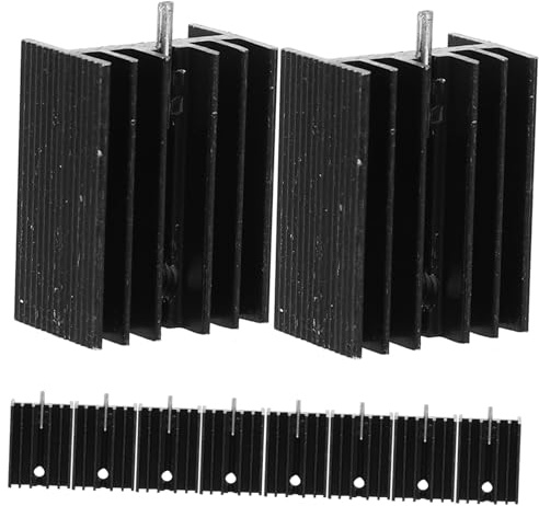 Lurrose Aluminium Kühlkörper zur Wärmeableitung und Vermeidung von Überhitzung für To-220 Leistungstransistoren 10 Stück Schwarz Selbstklebend im Elektronikbereich