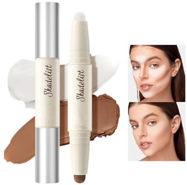 2-in-1 Sculpt & Highlight Stick | contour palette,cream contour,Customizable Cream Duo | Lightweight Buildable Coverage for Contouring & Concealing