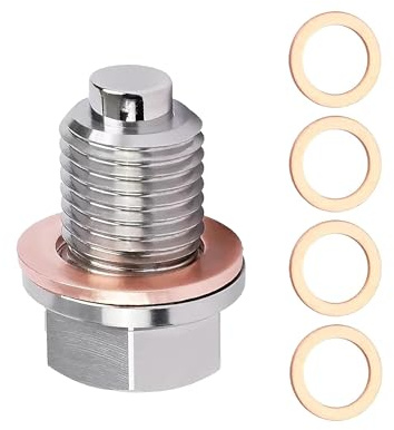 Xibao Automotive Raccordi,Tappo Scarico Olio Motore Magnetica,Olio Coppa Vite Di Scarico Acciai Inossidabili con Rondella Metallica,Adatto alla Maggior Parte di Auto,Barche e Motociclette (M14x1.5)