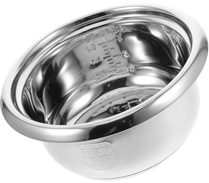AUTSUPPL Stainless Steel Rice Cooker Inner Bowl Replacement, 2l Universal Inner Pot for Rice Cooker, Even Heat Distribution, Versatile Cooking Accessory for Family Use and Meal Prep