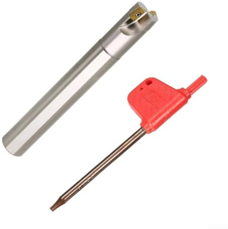 Para APMT1135 - Fresa indexable D16 mm de longitud 120 mm 2T con llave, ideal para fresado lateral, absorción de vibraciones y acabado de pieza de trabajo