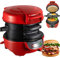 Macchina Per Sandwich Per La Colazione, Macchina Elettrica Per Hamburger Con Cuoci-uova, Ingredienti Personalizzabili, Ottima Per Muffin Inglesi, Croissant, Waffle E Egg McMuffin Maker(Red)