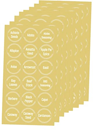 DOITOOL 3 Series Etiquetas Adhesivas Impermeables Para Frascos De Especias Unidades Etiquetas Prácticas Para Ingredientes Y De Especias Resistentes Al Agua Y Aceite Reutilizables 8 Hojas*3