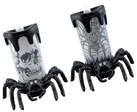 Luce A Ragno A LED Halloween Con Disegni Realistici Del Cranio Per Feste Inquietanti Decorazioni Lampada Infiammata Della Lampada Infestata