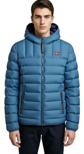 NORWAY NAUTICAL SCHOOL Piumino Uomo Invernale - Trapuntato - Giubbotto Uomo 110 Grammi 4 Stagioni Imbottito - Giacca Invernale (IT, Testo, 3XL, 849150 TYPHO)