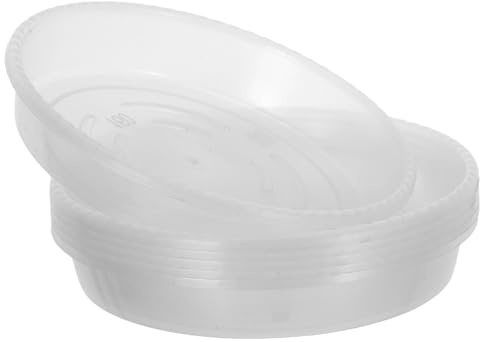 Sewroro 6 Bandejas de Goteo para Plantas Transparentes de Plástico, Platillos Redondos para Macetas Interiores, Bandejas Recolectoras de Agua para Jardín y Decoración de Hogar
