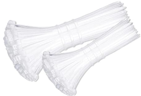 JANXELNOVA 500/1000 unids/bolsa de nailon plástico autoblocante, envolturas cremallera blancas, juego cables correa, anillo sujeción, envoltura alambre Bridas para cables(1.8x200 (1000pcs))