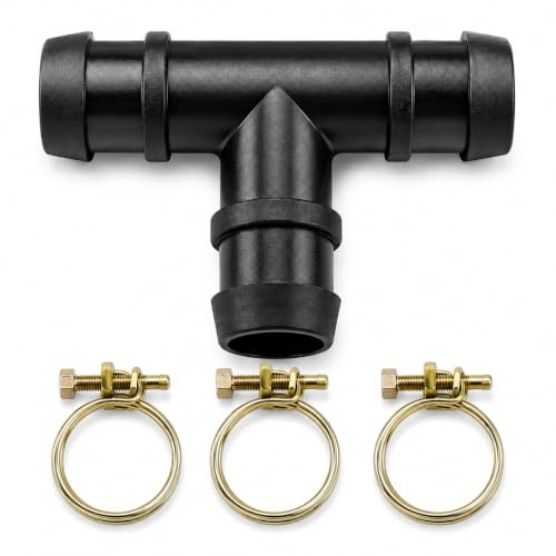 Conector de manguera de 32 mm, 3 abrazaderas de acero inoxidable, pieza en T