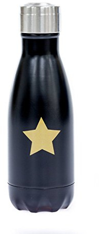 Yoko Design - BOUTEILLE STAR ISOTHERME 260 ML NOIRE ETOILE DOREE