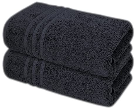 Extra Large Jumbo Bath Sheets Pack of 2 | 100% Cotton Bath Towels 85 x 200 cm | Luxury Hotel Quality Oversized Beach Towels | Soft, Thick & Highly Absorbent (BLACK)